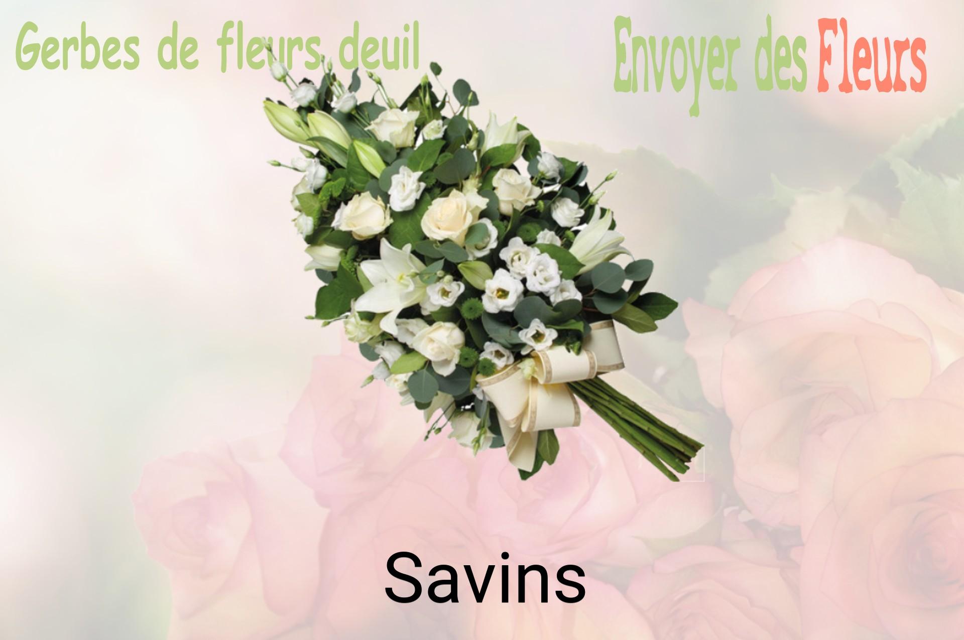 Gerbe de fleurs de deuil livrée à Savins